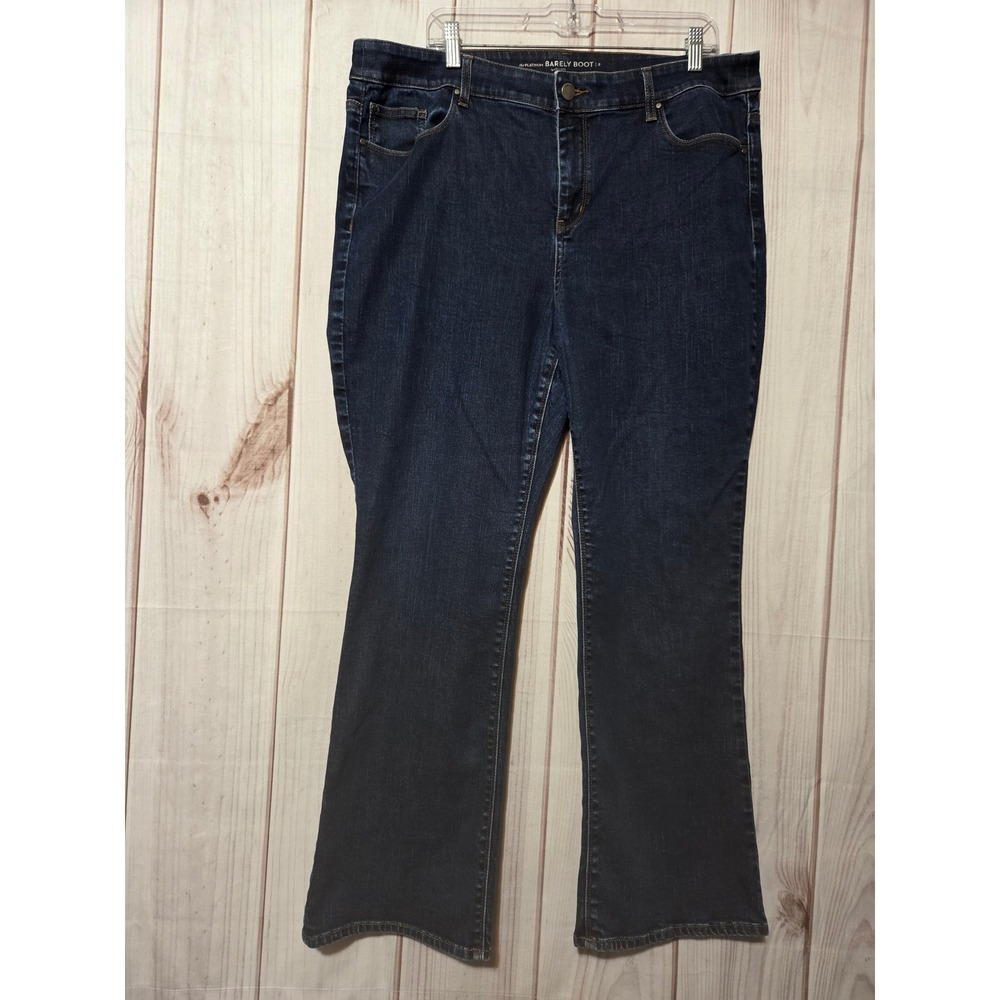 Chicos 3 Platinum Barely Boot Dark Wash Denim Jeans Size 16 Womens Blue Flare